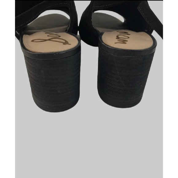 Sam Edelman Sz 10M SAMPSON Black Suede Strappy Ankle Mules EUC - Picture 5 of 8